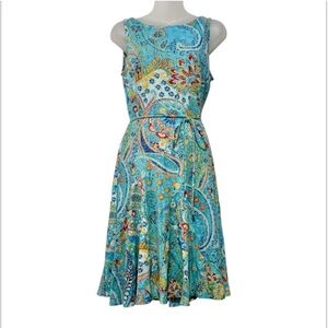 Lauren Ralph Lauren Multicolor Paisley Sundress with Matching String Belt
